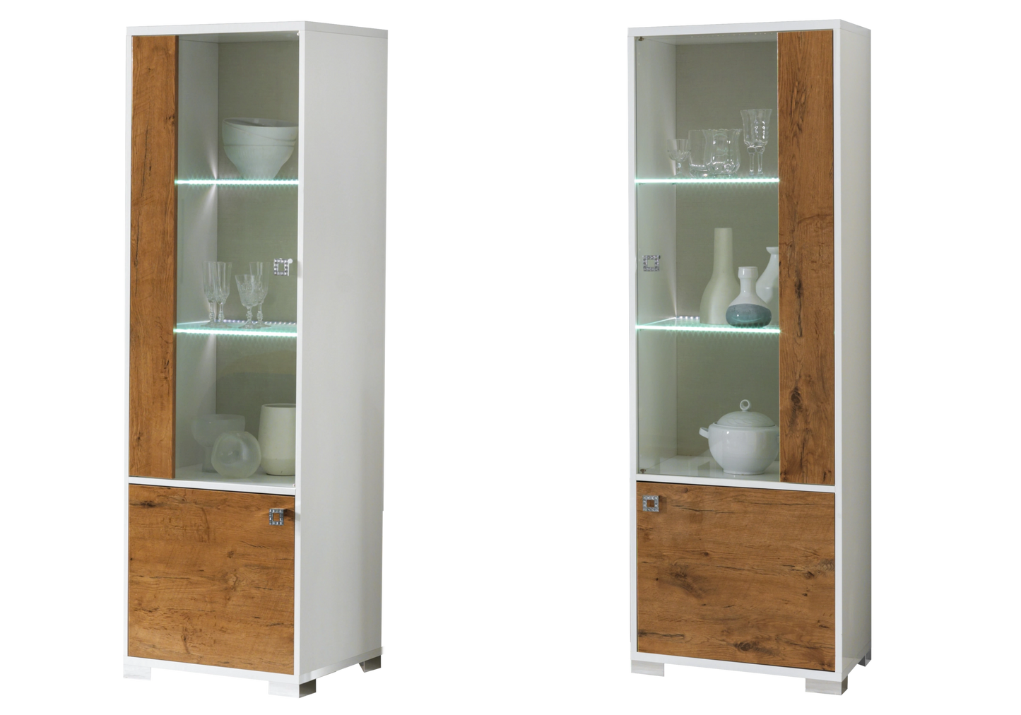 Salle à manger laquée blanc & bois naturel – SARAH