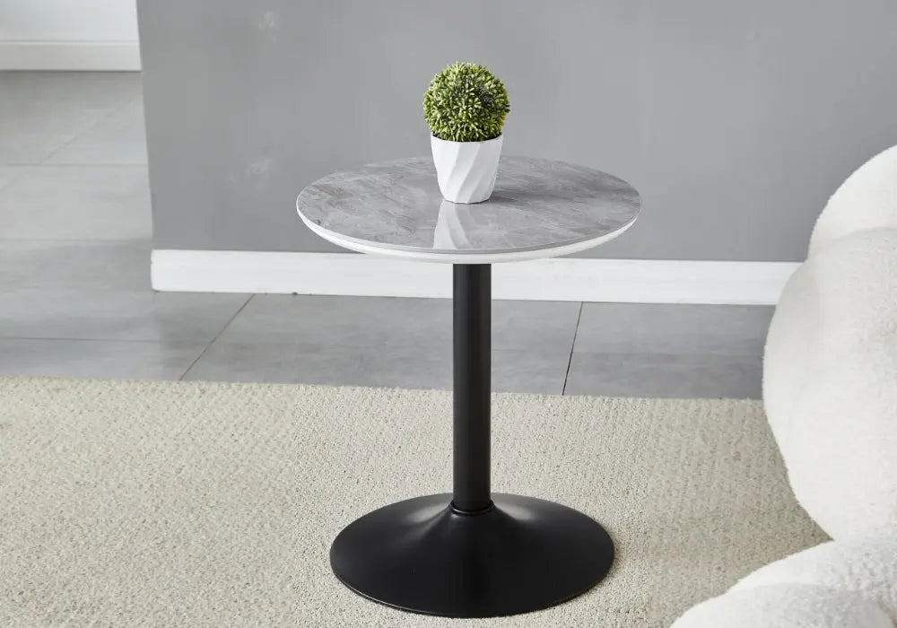 Petite table noire céramique marbre blanc BOYE New Design