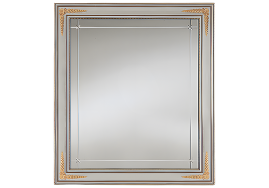 Petit miroir mural rectangulaire cadran blanc et doré - Liberty