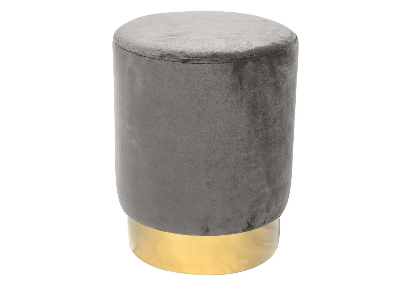 Pouf design doré velours gris LISY New Design