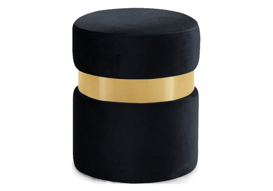 Pouf design doré velours noir ISY New Design