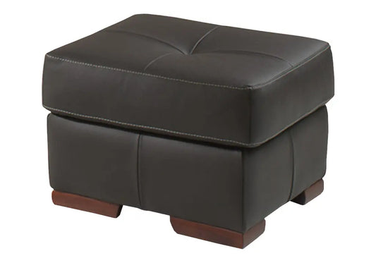 Pouf repose pied carré cuir noir STAN Made in Italy