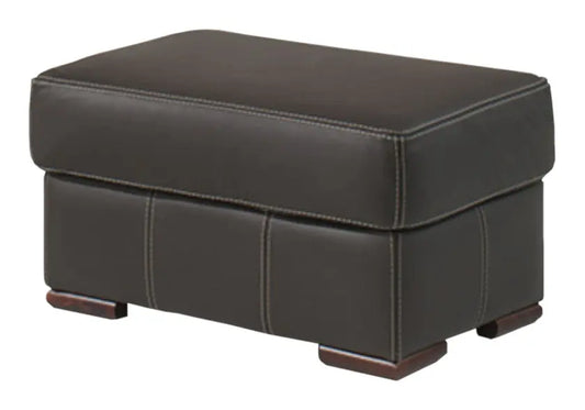 Pouf repose pied cuir noir STAN Made in Italy