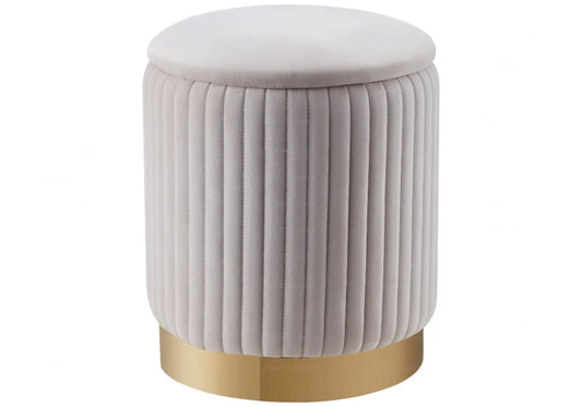 Pouf velours beige coffre IRIS New Design