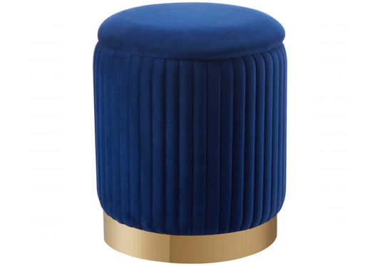 Pouf velours bleu coffre IRIS New Design