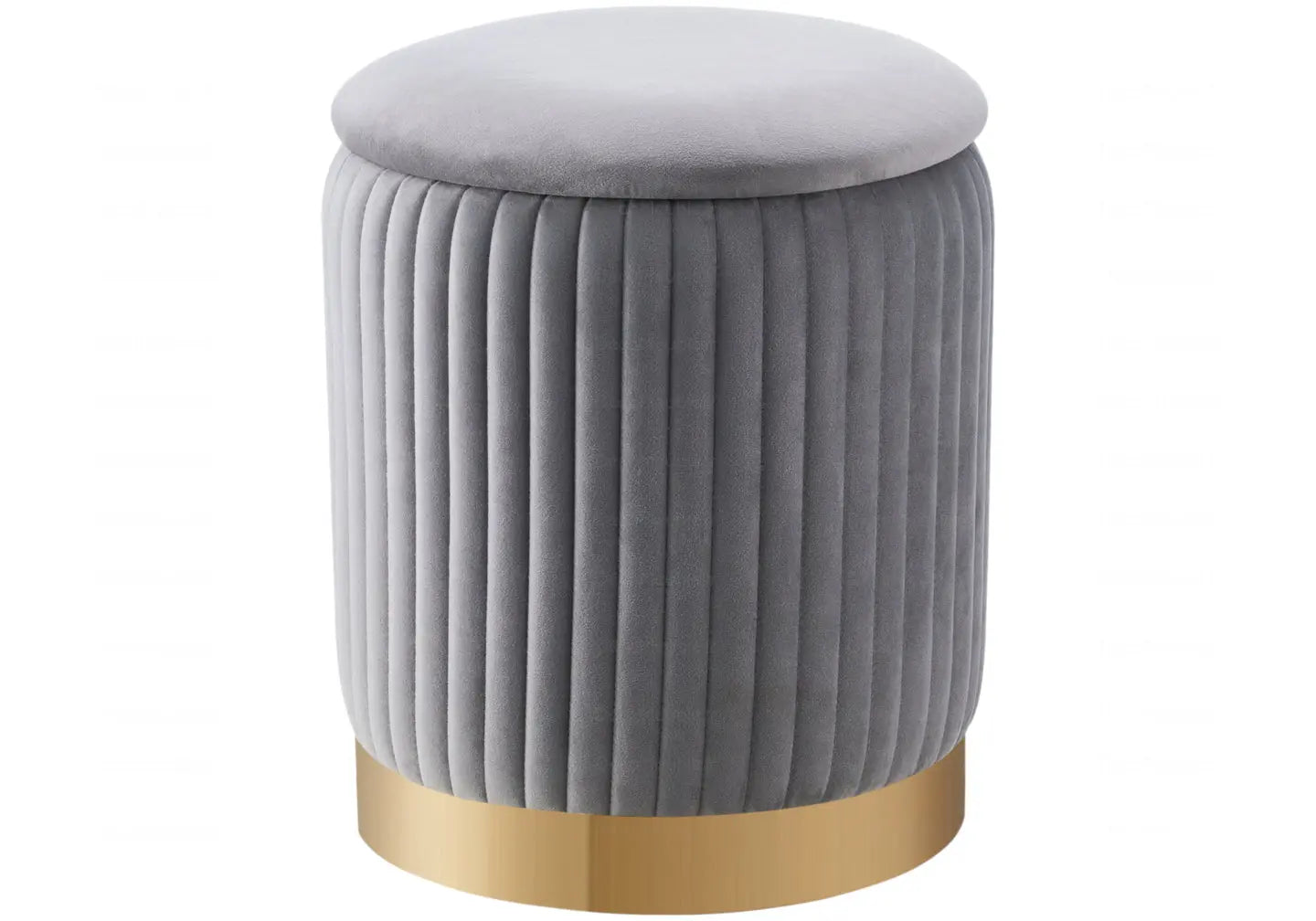 Pouf velours gris coffre IRIS New Design