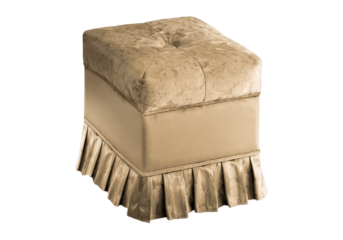 Pouf carré capitonné en velours doré - Melodia