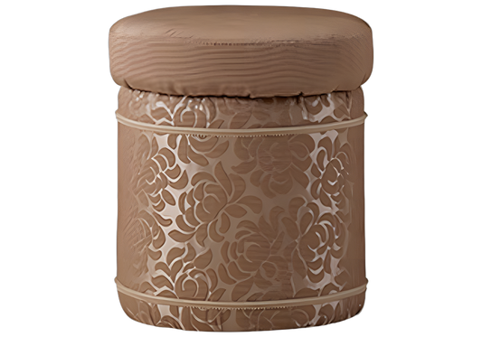 Pouf de chambre rond tapissé tissu - Liberty