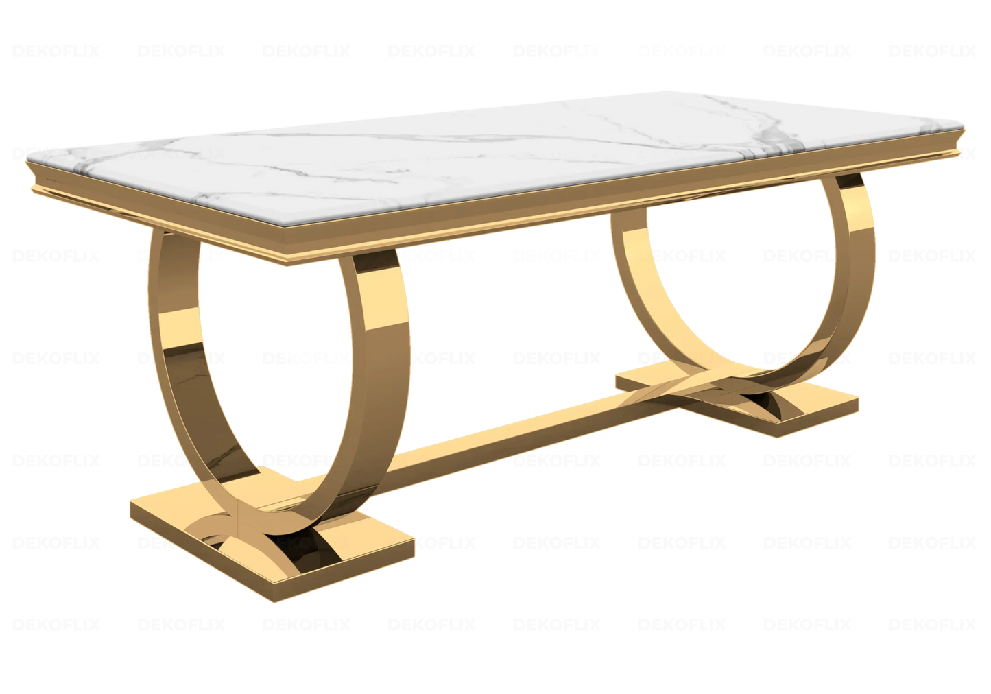 Table marbre blanc et chaises médaillon velours noir doré BOBO New Design