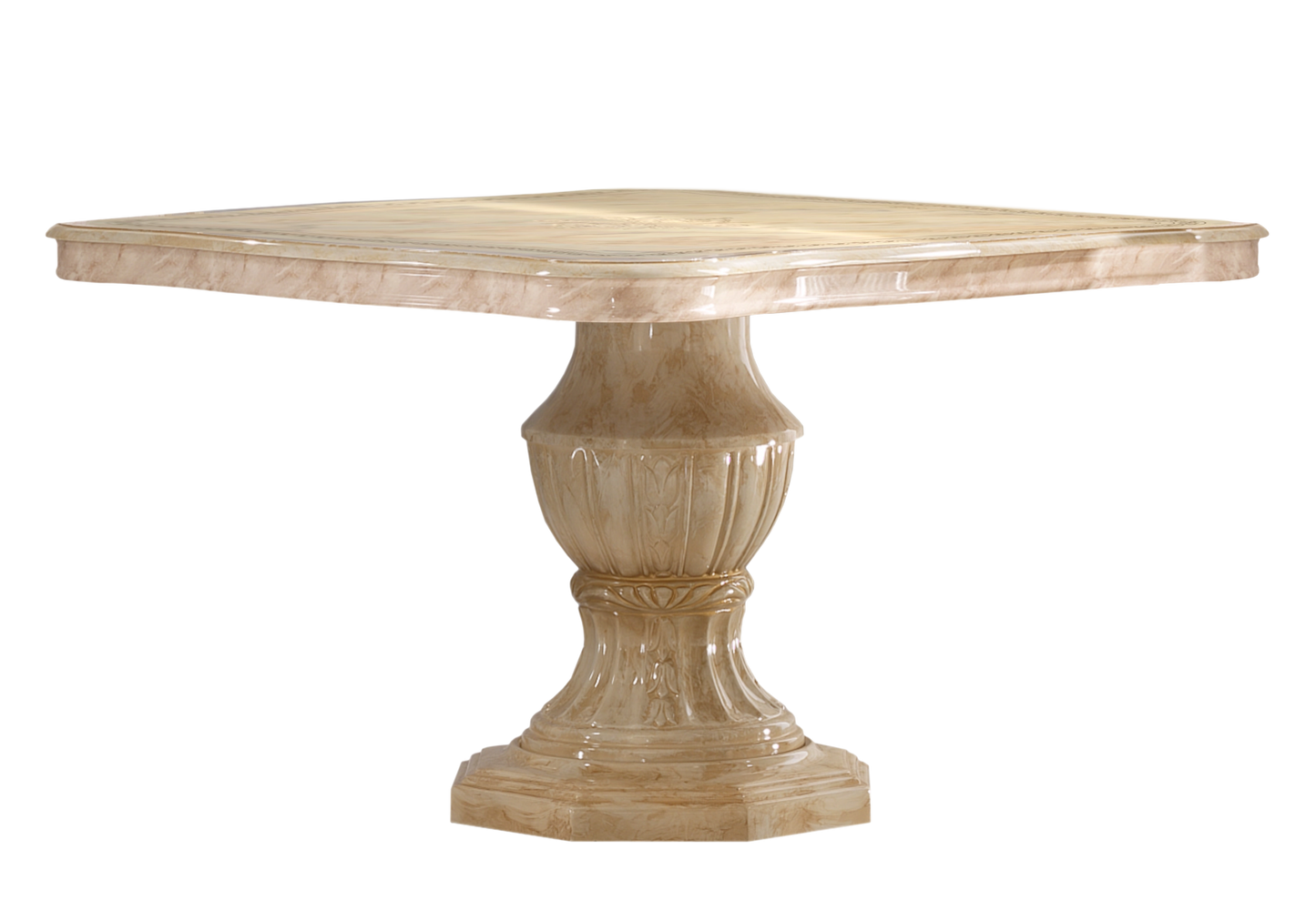 Salle à manger baroque beige marbré doré compacte - NOBILE