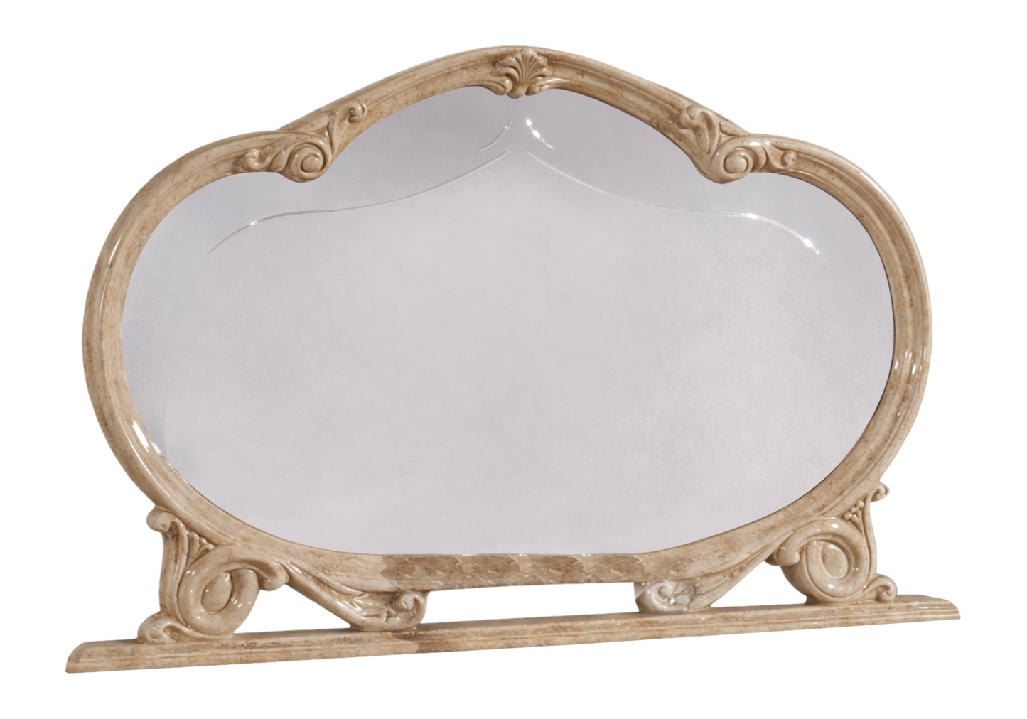 Salle à manger baroque beige marbré doré complète - NOBILE