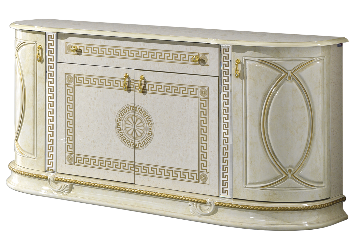 Salle à manger baroque beige doré complète - CROWN