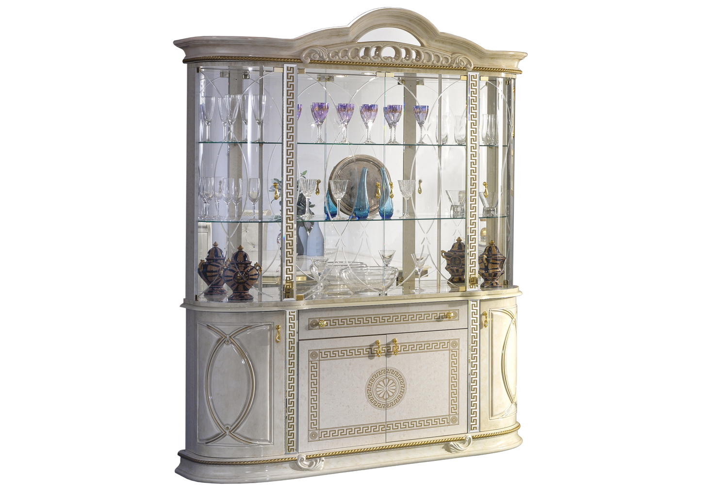 Salle à manger baroque beige doré complète - CROWN