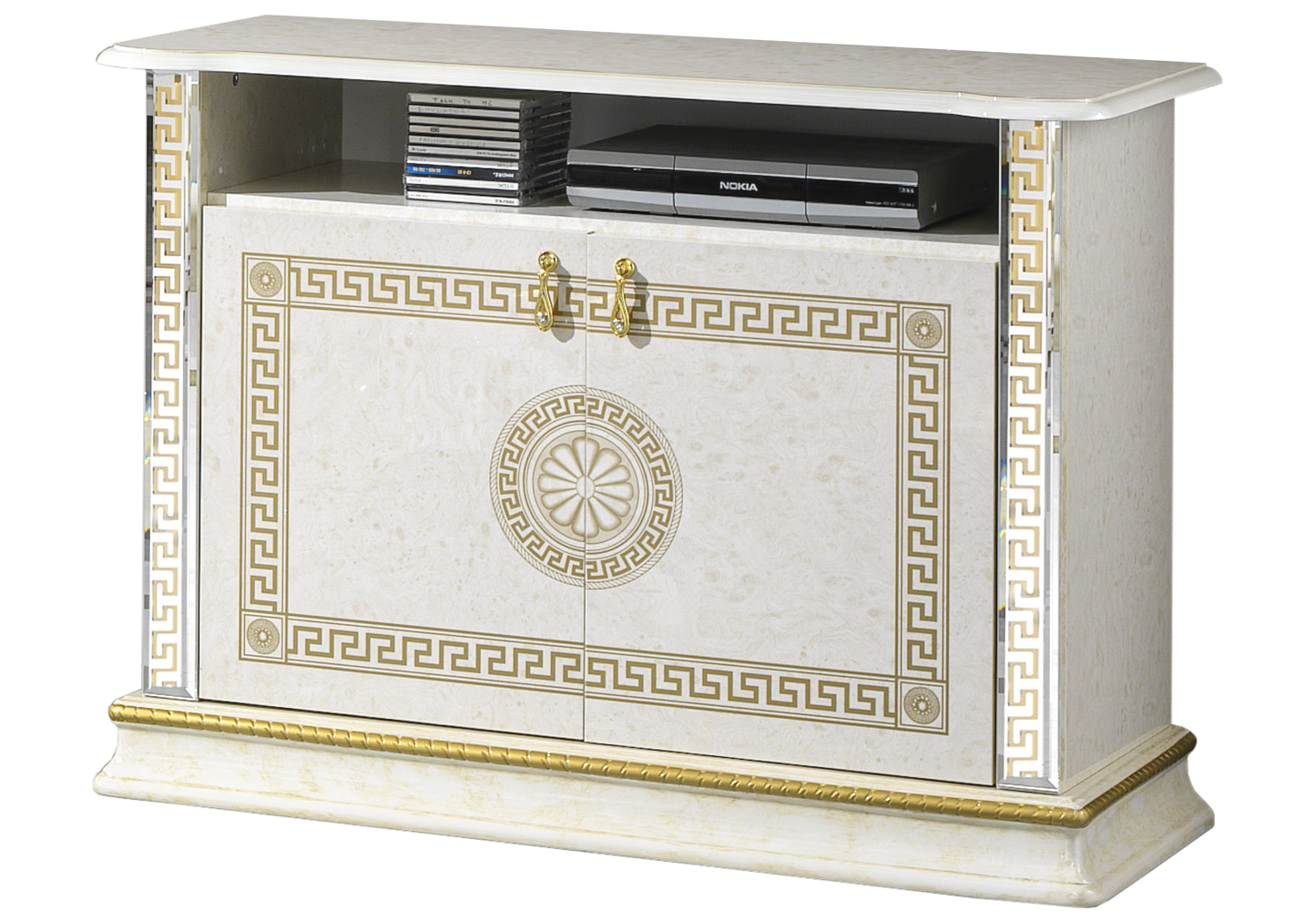 Salle à manger baroque beige doré petit espace - CROWN