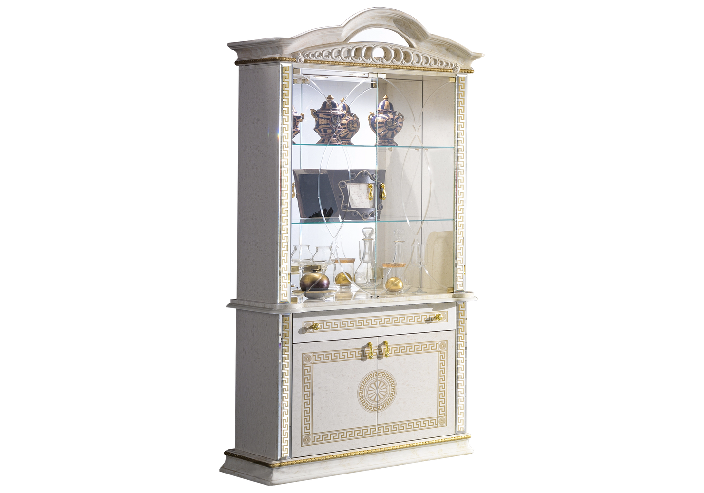 Salle à manger baroque beige doré petit espace - CROWN