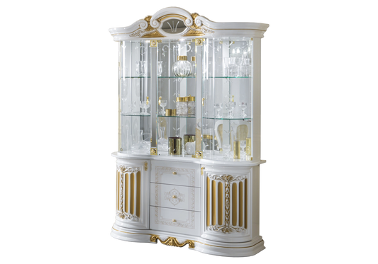 Salle à manger baroque blanc doré compacte - NOBILE