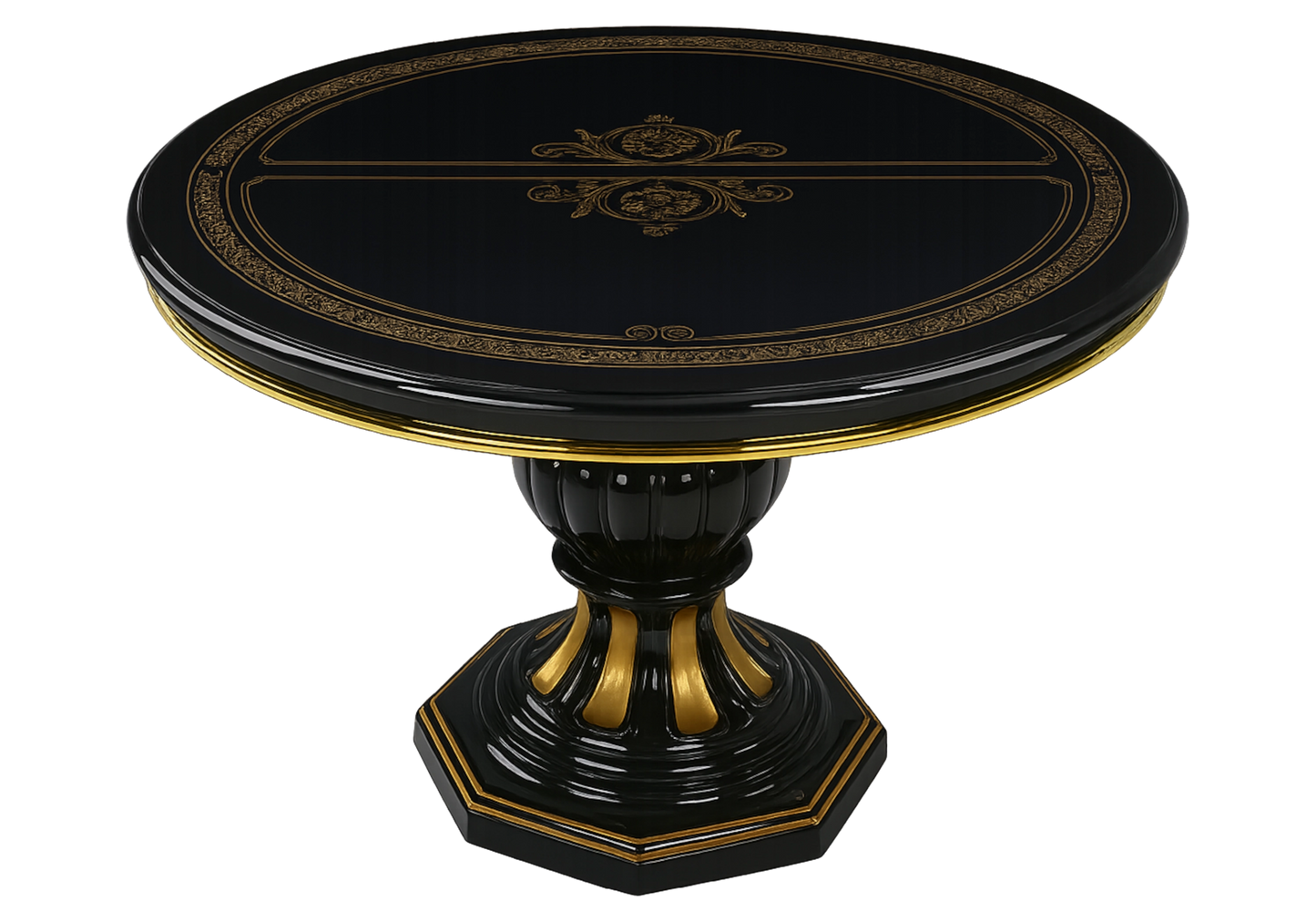 Salle à manger baroque noir doré compacte - NOBILE