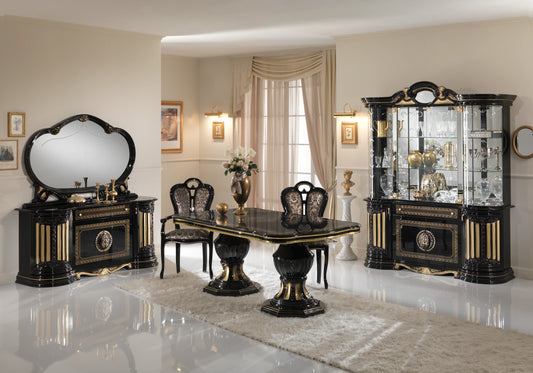 Salle à manger baroque noir doré complète - NOBILE