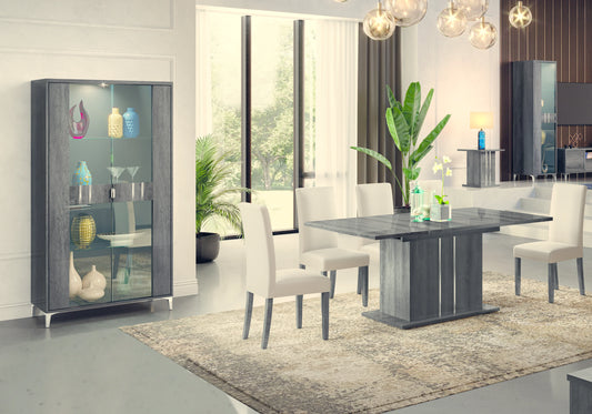 Salle à manger design bois gris foncé – LUNA