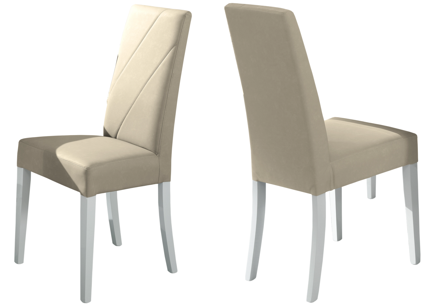 Salle à manger laquée blanc & bois naturel – SARAH