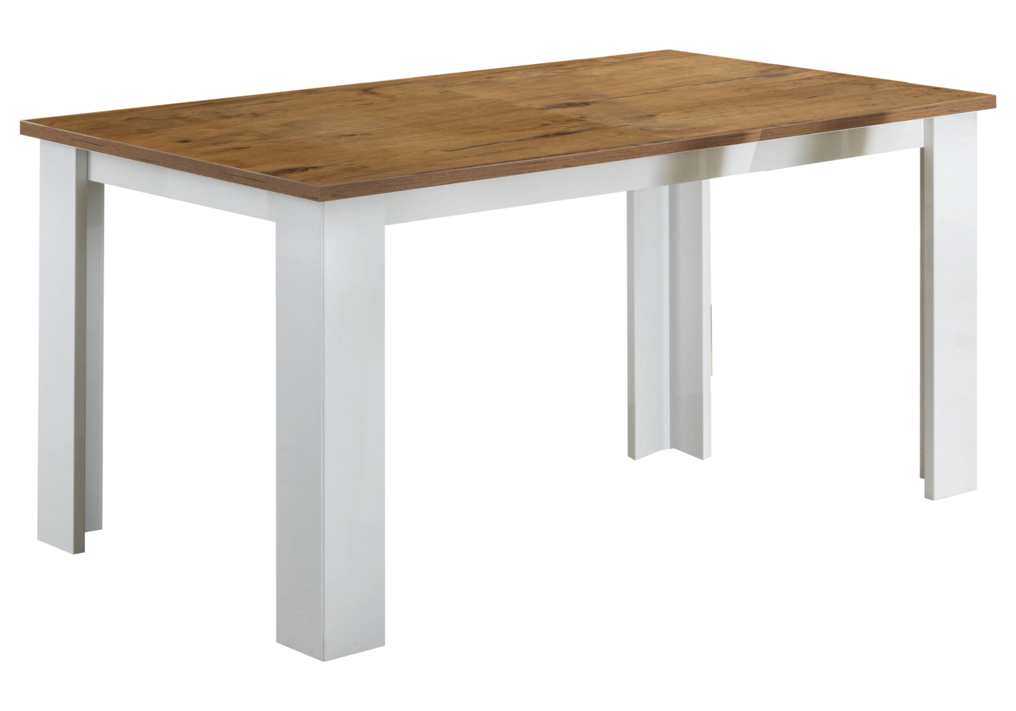 Salle à manger laquée blanc & bois naturel – SARAH