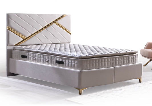 Lit coffre complet avec matelas tête de lit - TOKYO