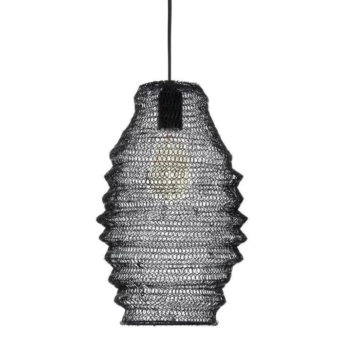 Suspension Maille en fer - Ø 24 x H 36 cm - Noir DEKOFLIX