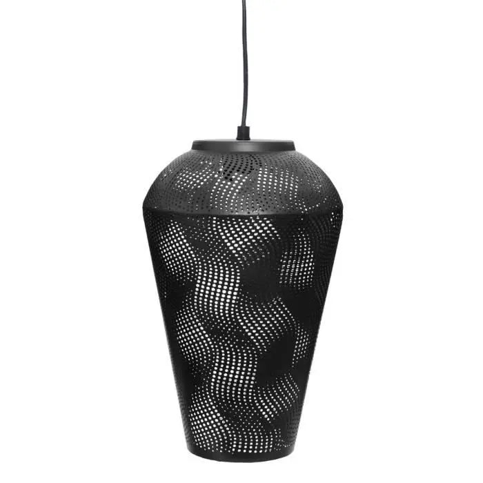 Suspension cône ajourée - H 32 cm - Noir DEKOFLIX