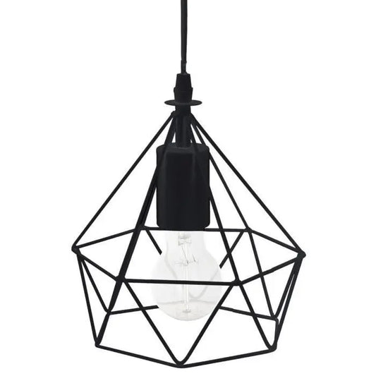 Suspension filaire en métal - Ø 19 x H 22 cm - Noir DEKOFLIX