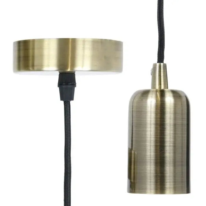 THE HOME DECO LIGHT Suspension LA12098 - Vintage - Or aluminium cablé - Noir M8 DEKOFLIX