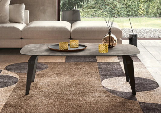Table Basse Marbre Doré Nora – Élégance Italienne et Modernité Status