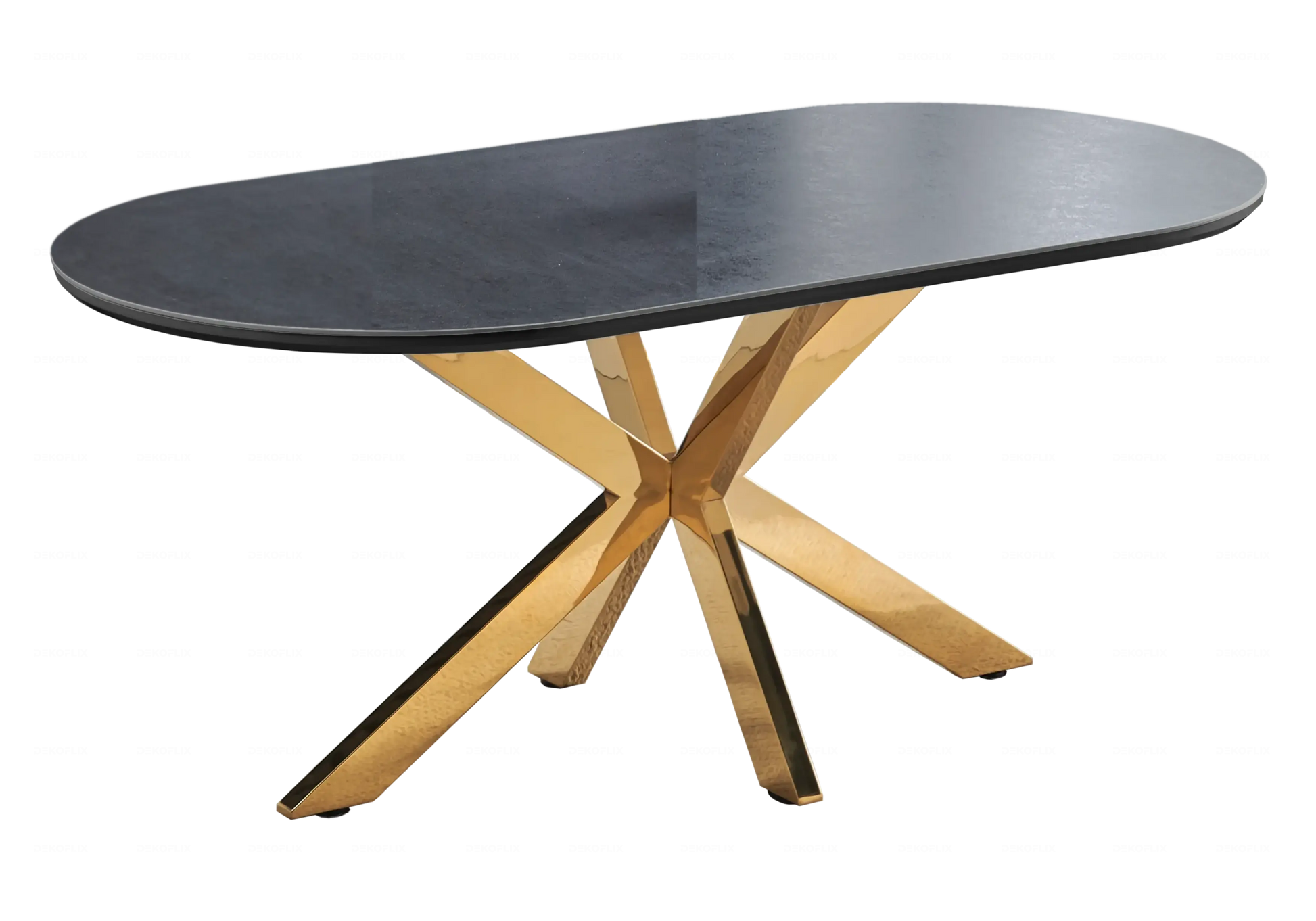 Table Marbre Blanc et Chaises Noires Dorés – NORA DEKOFLIX