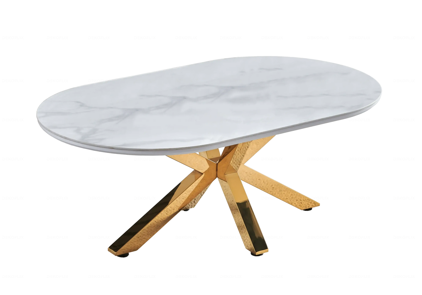 Table Marbre Blanc et Chaises Noires Dorés – NORA DEKOFLIX