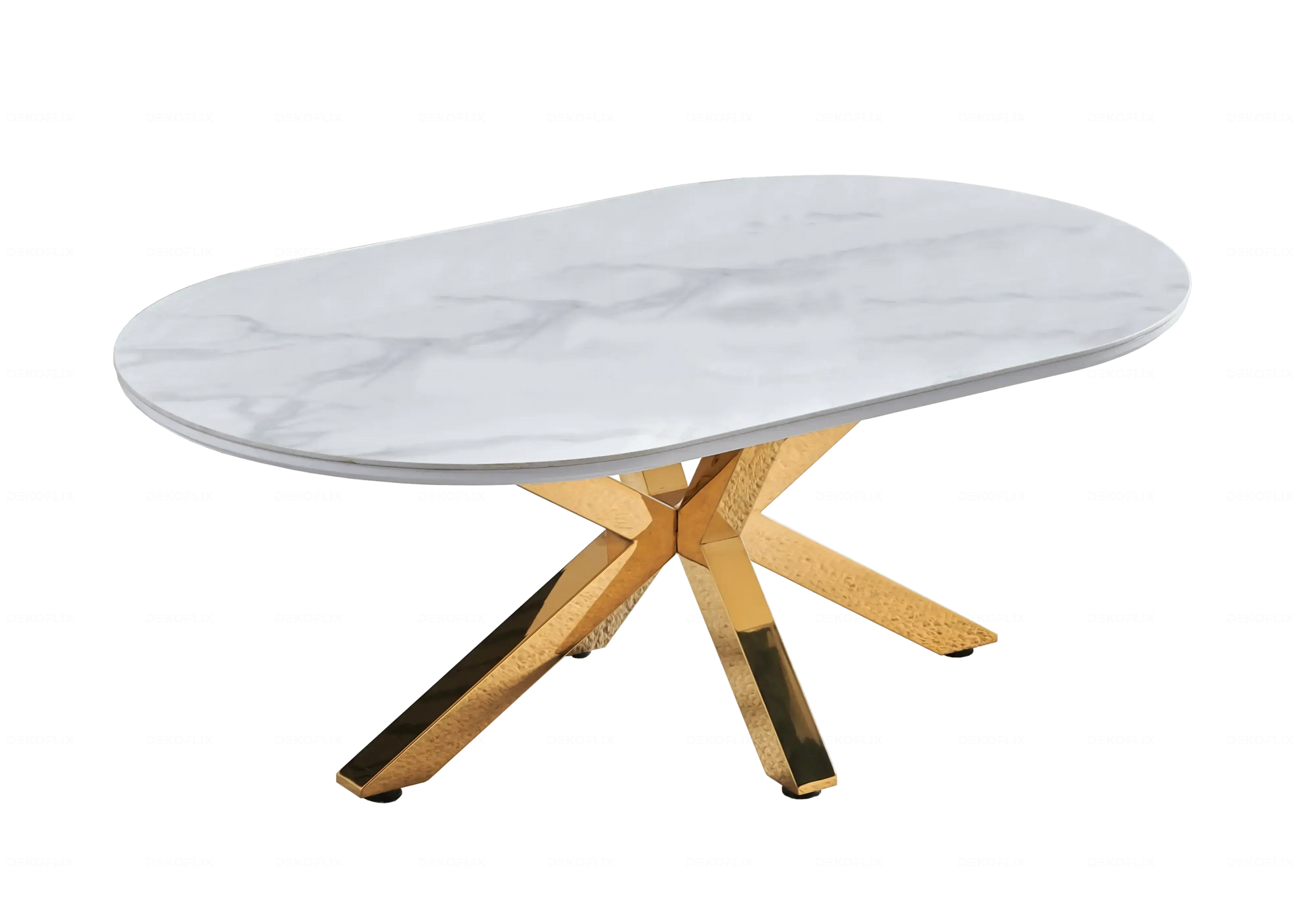 Table Marbre Blanc et Chaises Noires Dorés – NORA DEKOFLIX