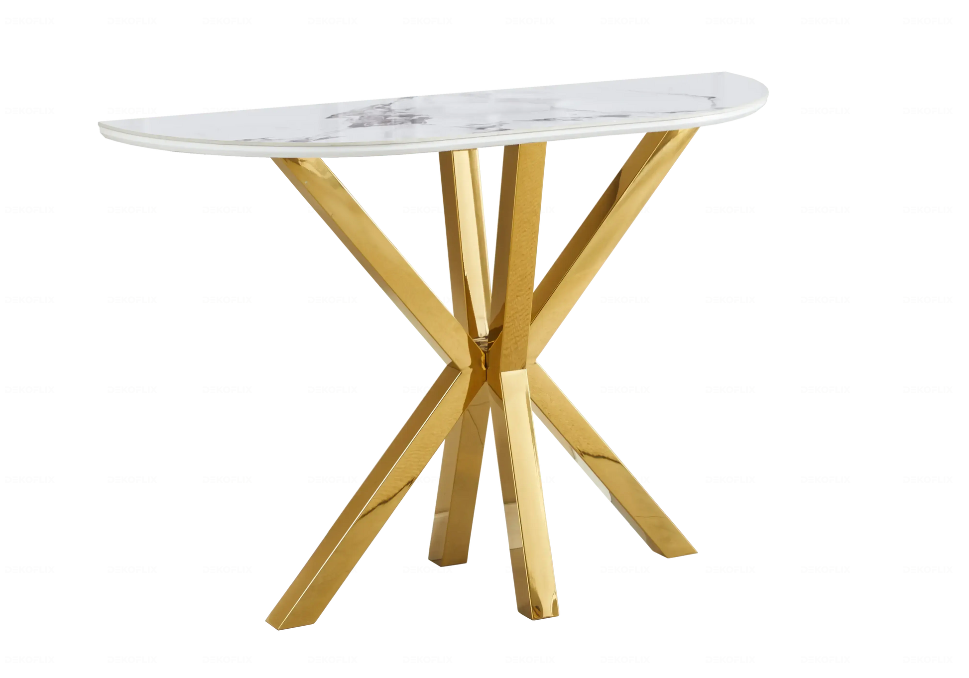 Table Marbre Blanc et Chaises Noires Dorés – NORA DEKOFLIX