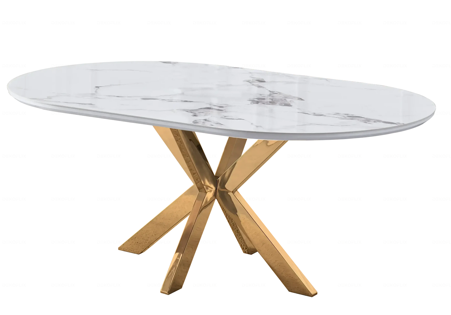 Table Marbre Blanc et Chaises Noires Dorés – NORA DEKOFLIX