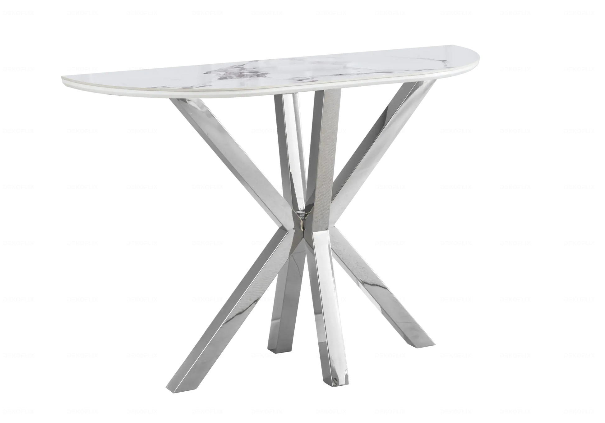 Table Marbre Blanc et Chaises Grises Argentés – NORA Galerie du Mobilier