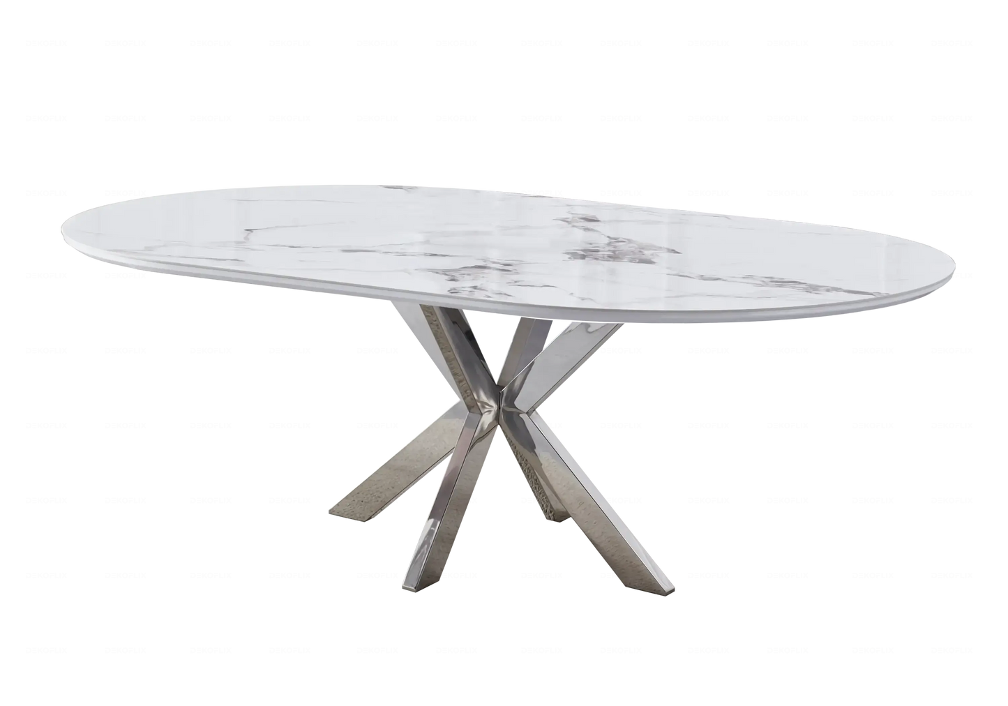 Table Marbre Blanc et Chaises Grises Argentés – NORA Galerie du Mobilier