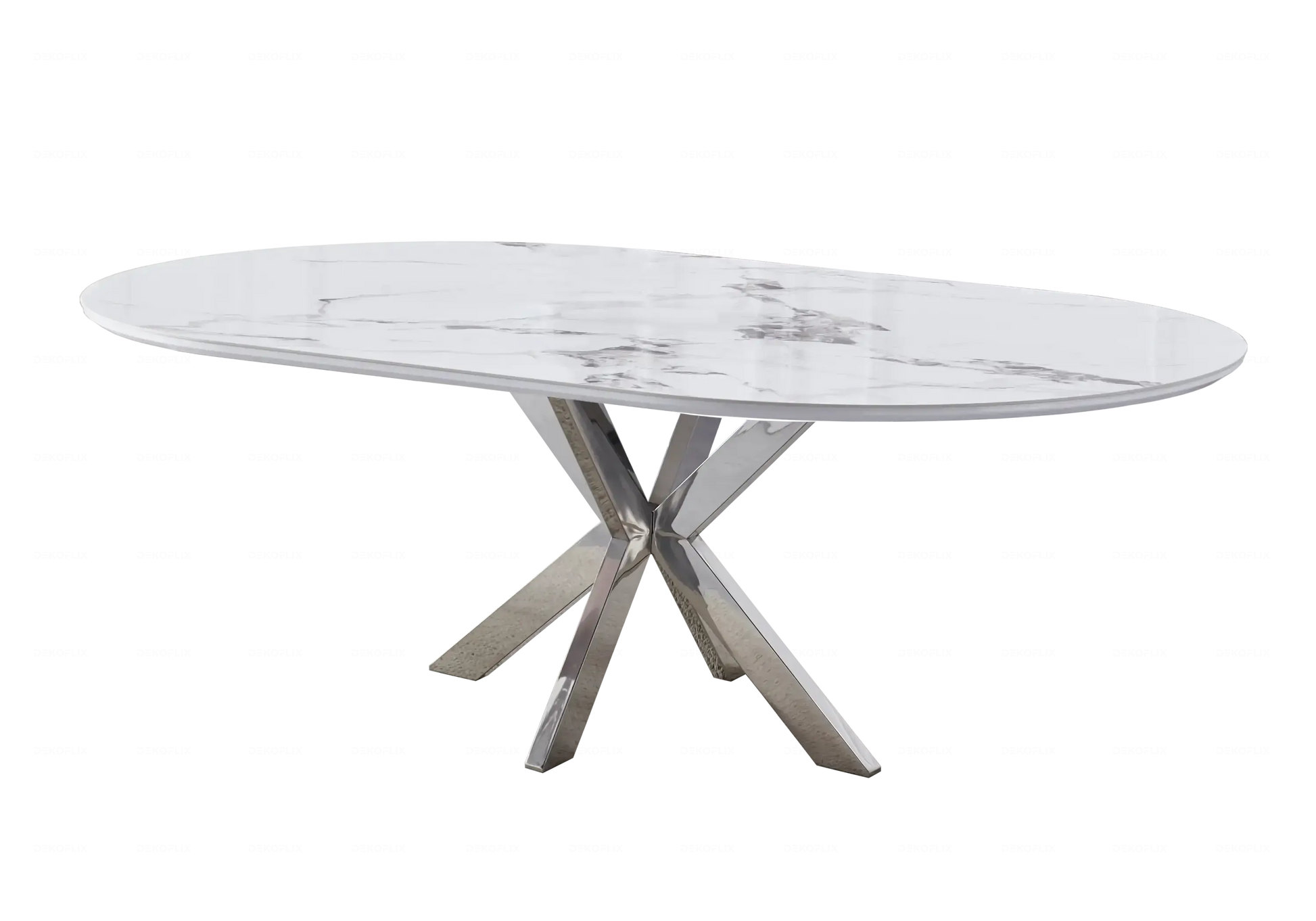 Table Marbre Blanc et Chaises Grises Argentés – NORA Galerie du Mobilier