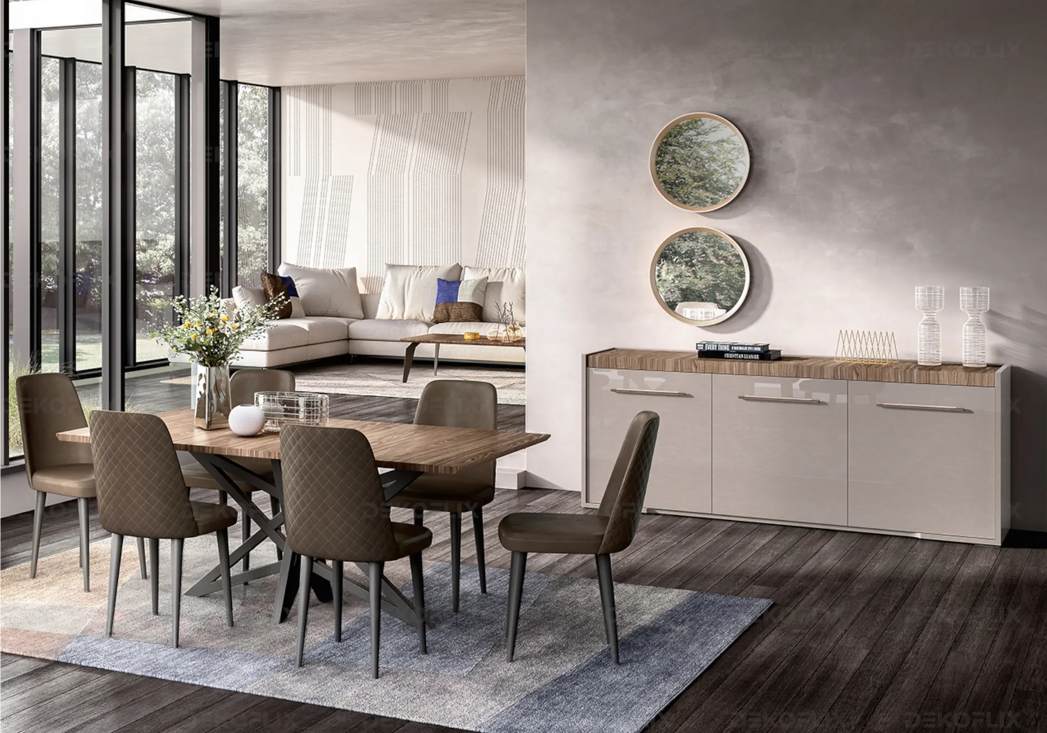 Table à Manger Extensible Nora – Élégance Bois et Métal Status