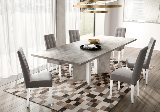 Table à Manger Moderne Béton – Modèles Fixe ou Extensible Treviso Status