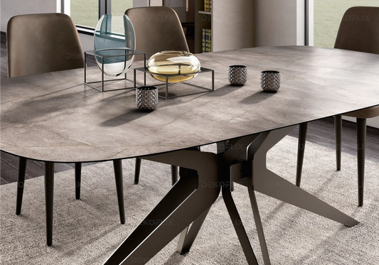 Table à Manger en Marbre Doré Nora – Élégance Grand Format Status