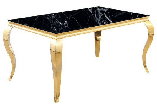 Table à manger dorée marbre noir NEO New Design