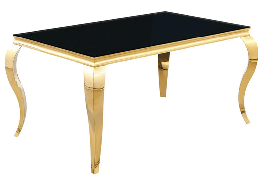 Table à manger dorée verre noir NEO New Design