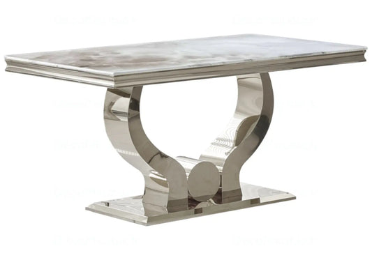 Table à manger marbre beige argent NEA New Design