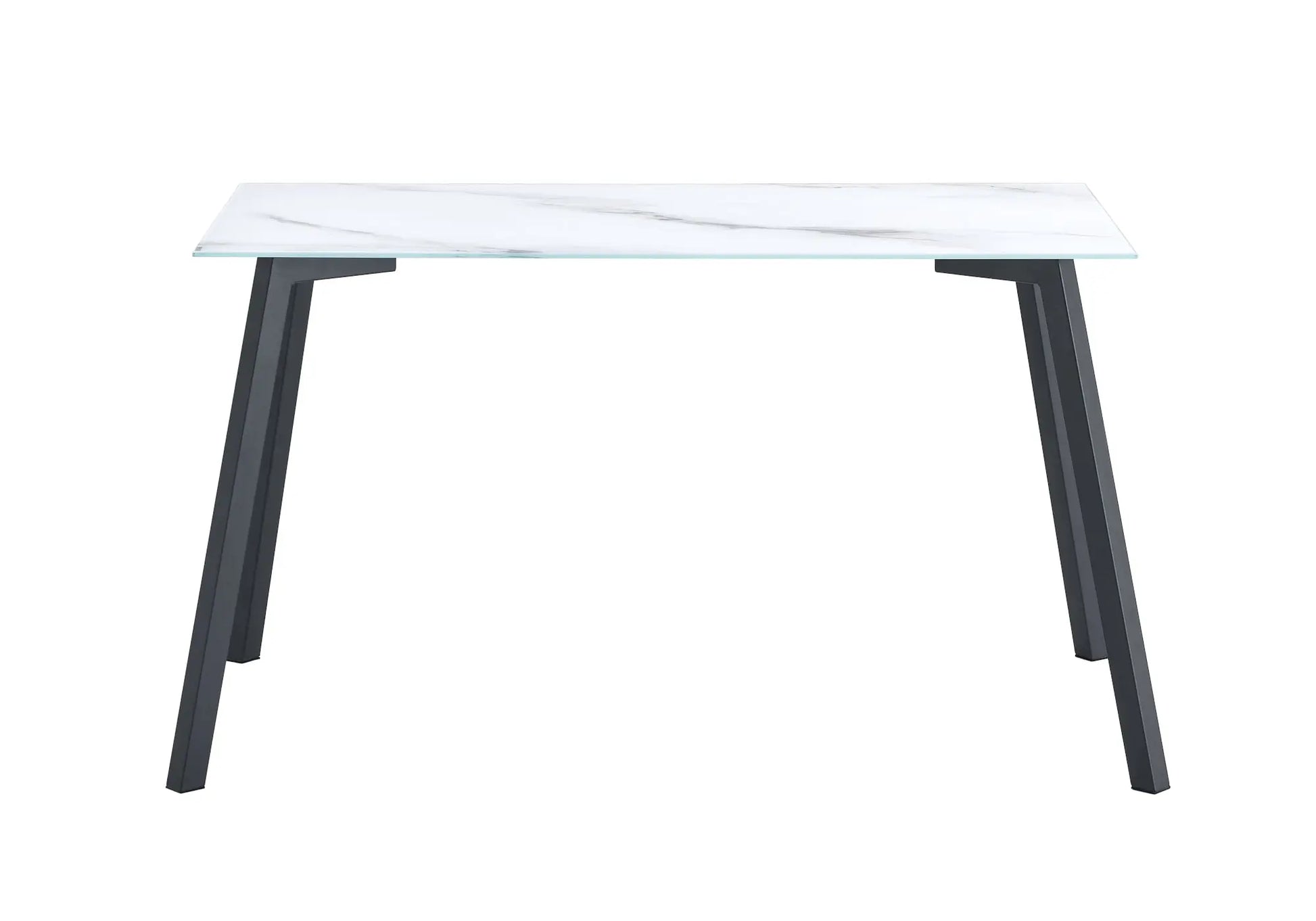 Table à manger marbre blanc pied noir GINA New Design