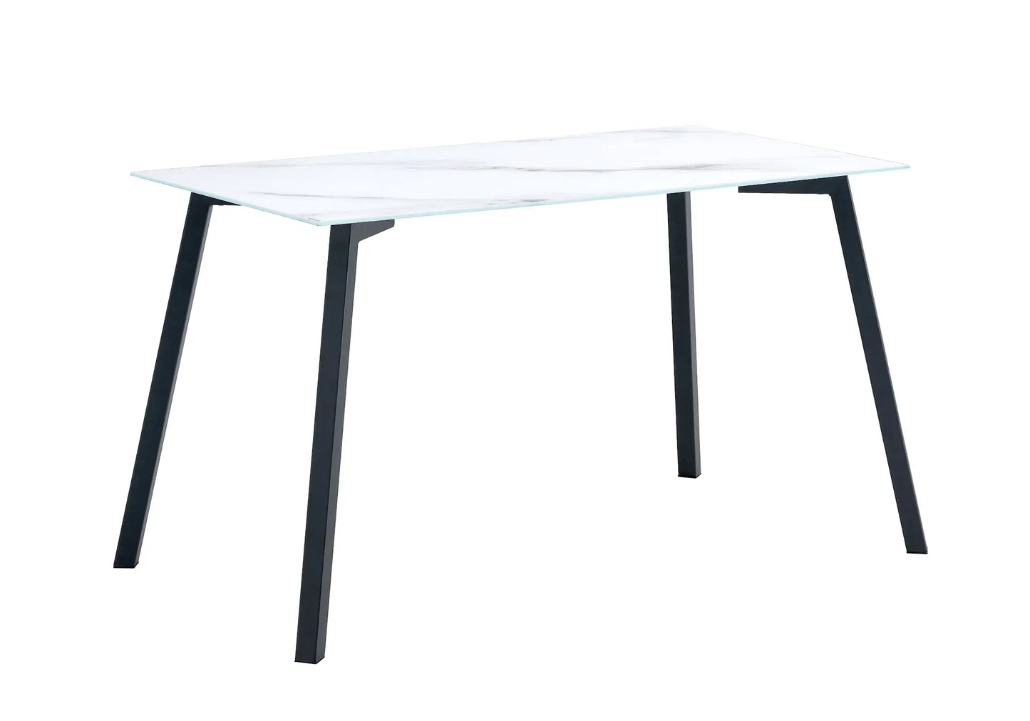 Table à manger marbre blanc pied noir GINA New Design