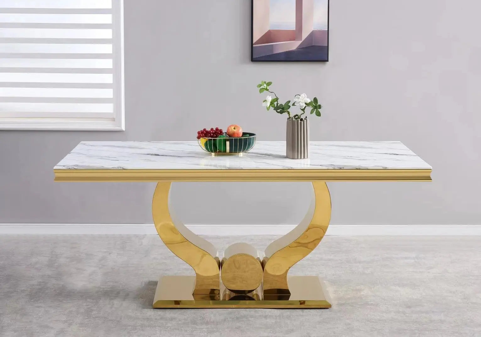 Table à manger marbre noir doré NEA New Design
