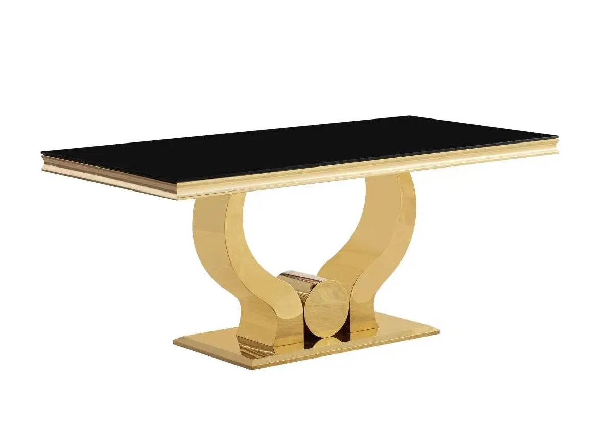 Table à manger marbre noir doré NEA New Design