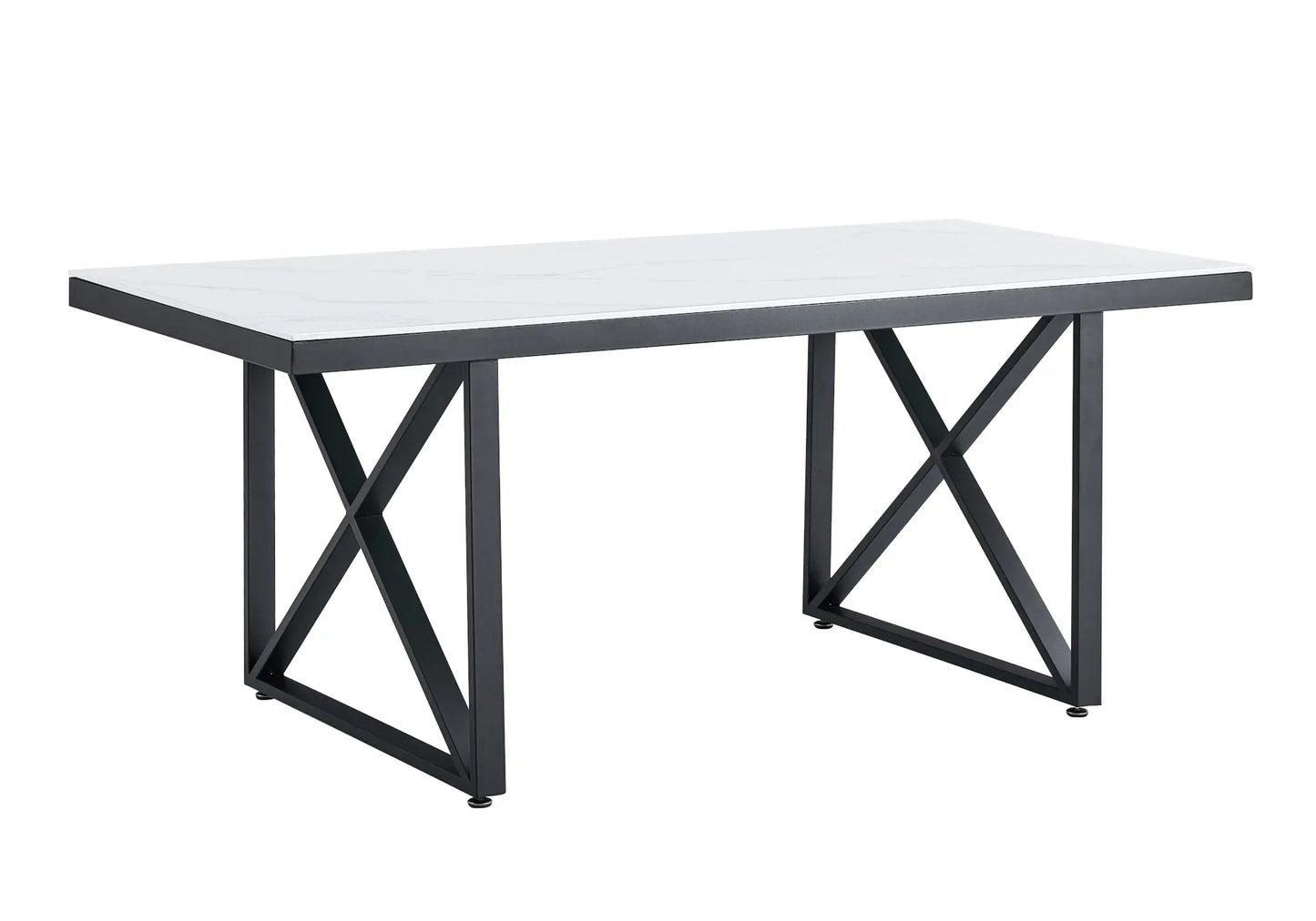 Table à manger noire marbre blanc CLARA New Design